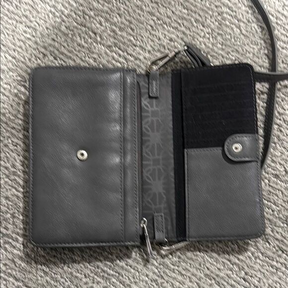 Gray Leather Crossbody Bag - Picture 3 of 5